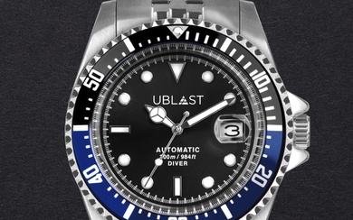 Ublast® - " NO RESERVE PRICE " Diver 30 ATM Batman - UB3D4411BBK - Jubilee Straps - No Reserve Price - Men - New