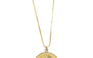 United States Gold Coin Pendant with Chain Necklace