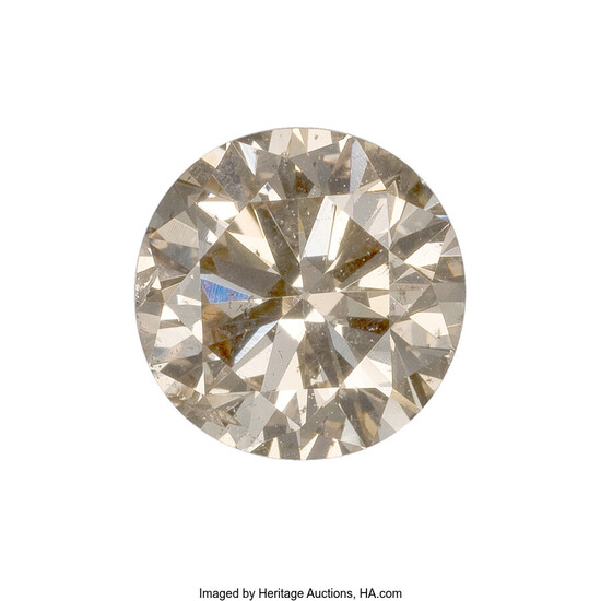 Unmounted Colored Diamond Diamond: Round brilliant-cut brown weighing 0.81...