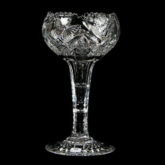 Vase, Tulip Shaped, American Brilliant Cut Glass