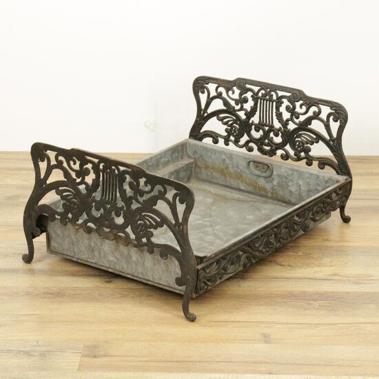 Victorian Style Cast Metal Stand, Galvanized Liner