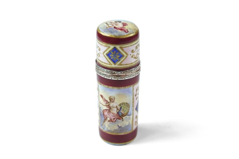 Viennese Silver Gilt and Enamel Scent Bottle