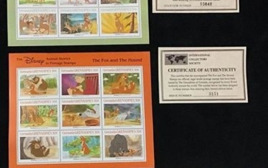 Vintage 1996 Disney Animal Stamps Block lot of 3 B