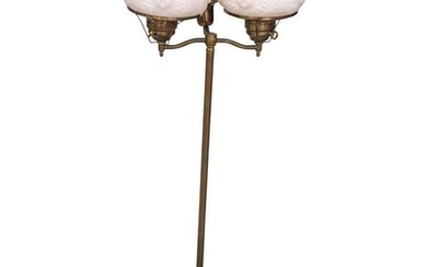 Vintage Brass Student Floor Lamp