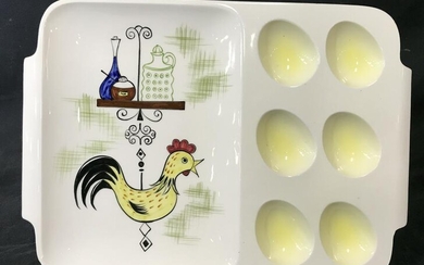 Vintage Hand Painted Egg Serving Tray