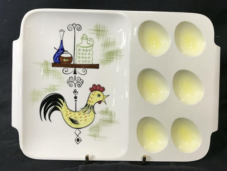 Vintage Hand Painted Egg Serving Tray