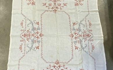 Vintage Hand Stitched Rectangular Table Cloth