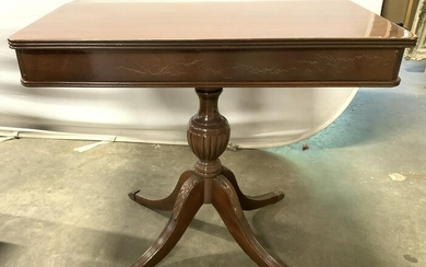 Vintage Mahogany Flip Top Pedestal Table
