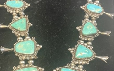 Vintage Native American Squash Blossom Necklace