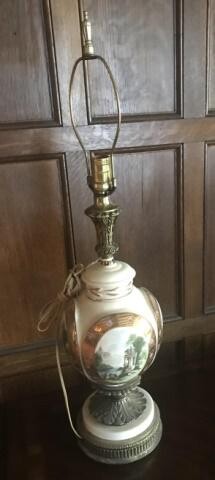 Vintage Porcelain Vase Urn Mount Table Lamp