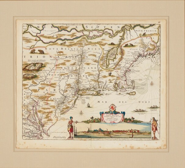 Visscher's Map of New England and New Amsterdam, Amsterdam, c.1684