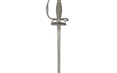 Ⓦ A SMALL-SWORD WITH SILVER-ENCRUSTED IRON HILT, CIRCA 1690, PROBABLY ENGLISH