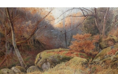 WILLIAM J. CORAH (Fl.1883-1917) AUTUMN GOLD Signed and dated...