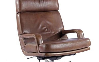 Walter Knoll 70's swivel leather armchair