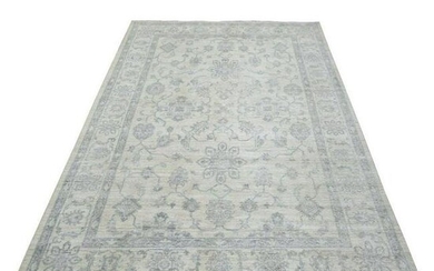 White Wash Peshawar with All Over Design Hand Knotted