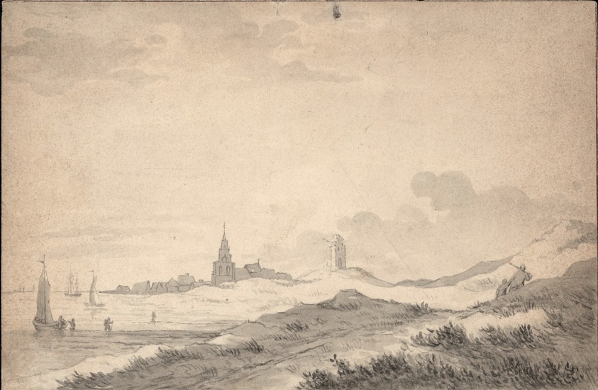 Wicart, N. (1748-1815) (style of). (Dutch landscape with a group...