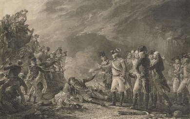 William Sharp, British 1749-1824- The Sortie made by the Garrison of Gibraltar in the Morning of the 27 of November 1781, after John Trumball; engraving, published Jany 1 1799 by J Trumball Esq No 72 Welbeck Street, 55.5 x 77 cm, accompanied by a...