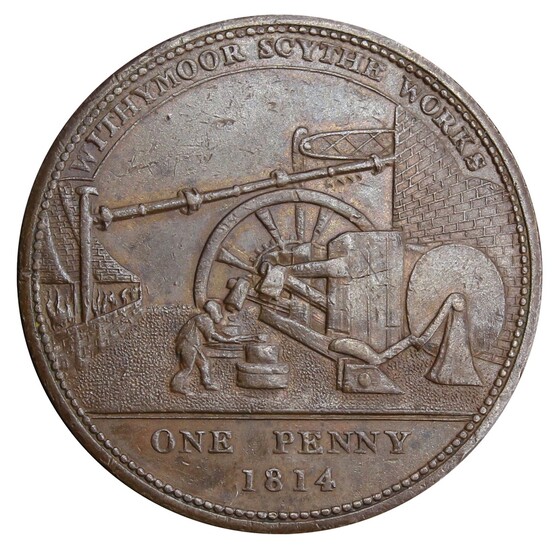 Worcestershire, Netherton, Withymoor Scythe Works (James Griffin & Sons), Penny, 1814, WITHYMOO...