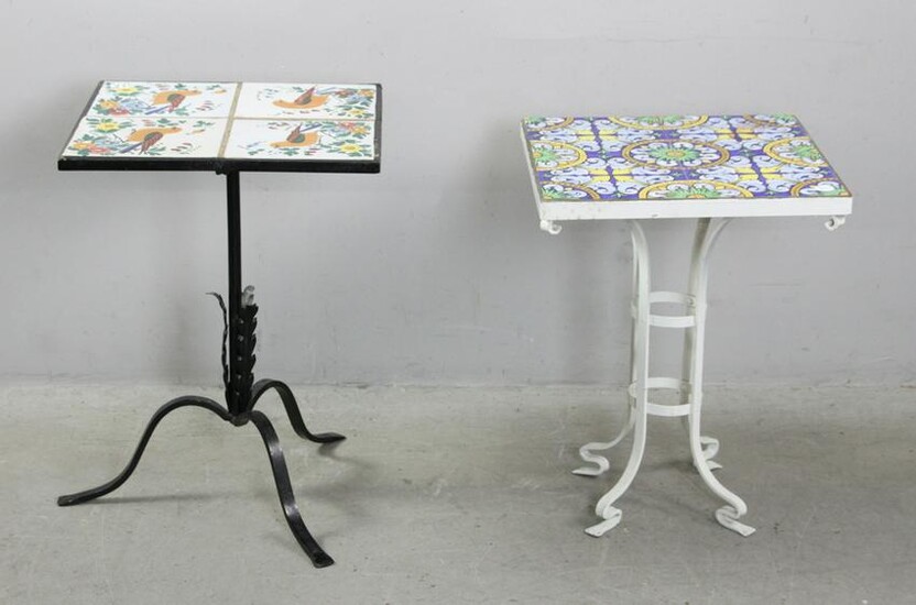 Wrought Iron Tile Top Tables