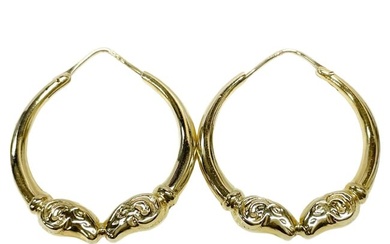 Yellow Gold Ram Hoop Earrings