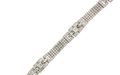 c.1960s OSCAR HEYMAN Diamond Platinum Bracelet