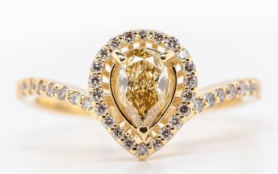 no reserve price - 14 kt. Yellow gold - Ring - 0.45 ct Diamond - Diamonds