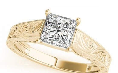0.5 ctw Certified VS/SI Princess Diamond Ring 18k Yellow Gold