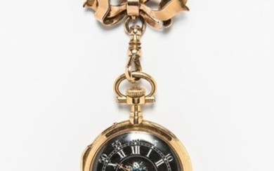 B. Haas Jne & Cie 14kt Gold Women's Open-face Pocket Watch Brooch