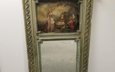 Louis XV-style Carved and Painted Trumeau Mirror