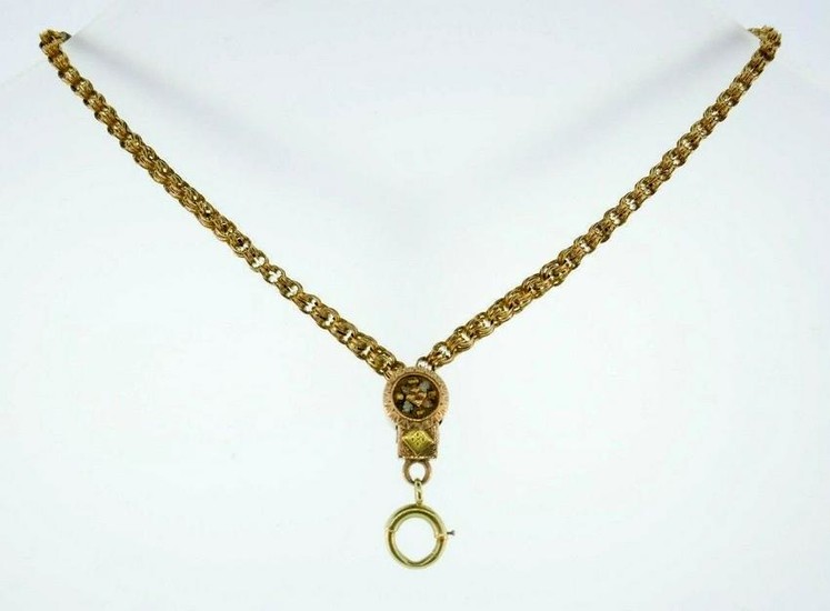 10k Yellow Gold Victorian Watch Chain Bracelet with