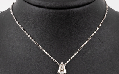 14 kt gold amethyst-diamond-pendant , WG/YG 585/000, in YG set...