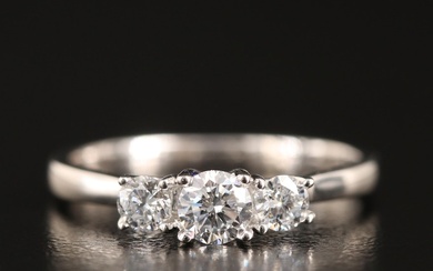 14K 0.50 CTW Lab Grown Diamond Three Stone Ring with IGI Report
