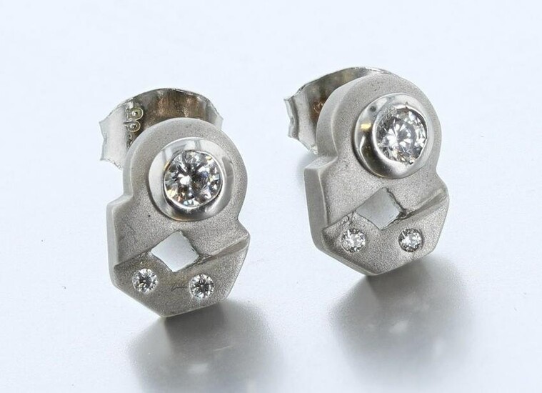 14K WG Contemporary Diamond Earrings