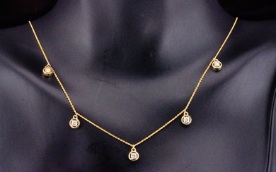 14K Yellow Gold and 0.25ctw Diamond 18" Necklace