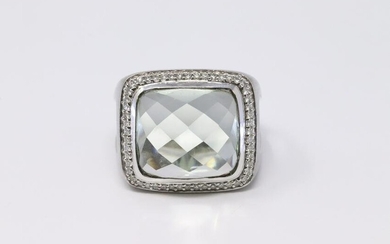 14KT Diamond Aquamarine Ring