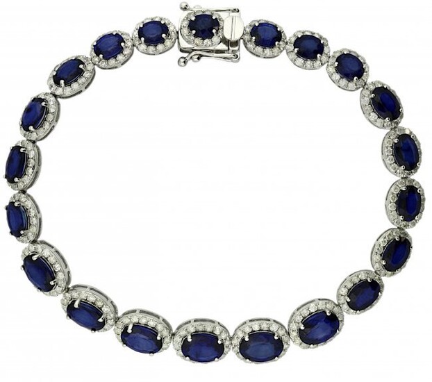 14KT Sapphire and Diamond Bracelet