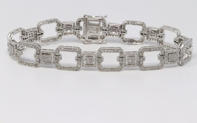 14KT White Diamond Bracelet.