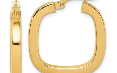 14k Yellow Gold Square Tube Hollow