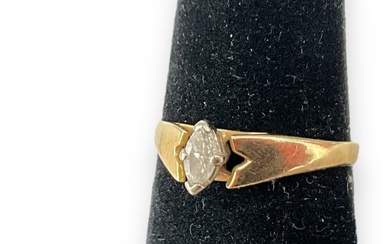 14kt Yellow Gold and Diamond Solitaire Ring