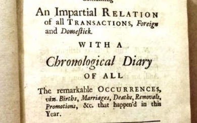 1721 Historical Register and Diary PIRATES