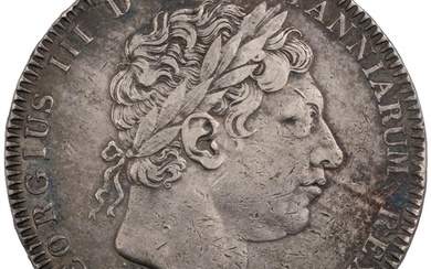 1820 King George III silver Crown with 'LX' regnal edge (Bul...