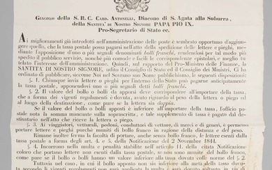 1851, Stato Pontificio, Editto del Cardinale Antonelli, Roma 29 novembre 1851