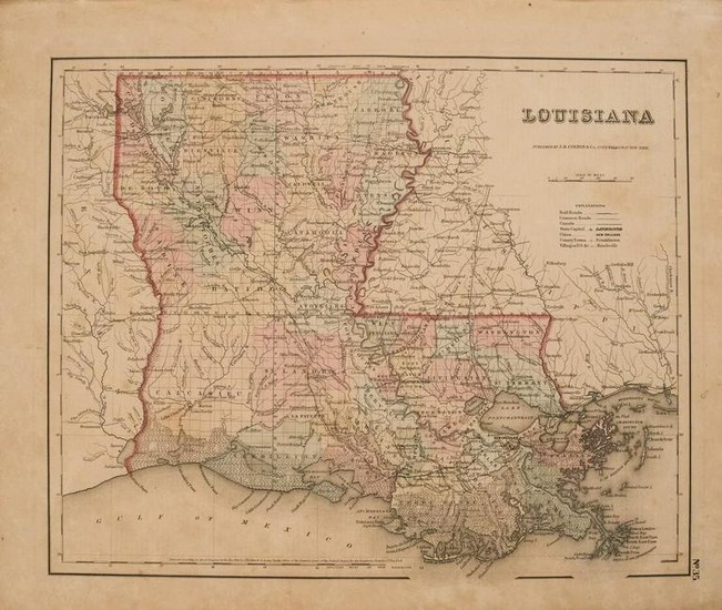 1855 Colton Map of Louisiana -- Louisiana