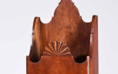 18TH C. NEW ENGLAND FAN CARVED PIPE BOX