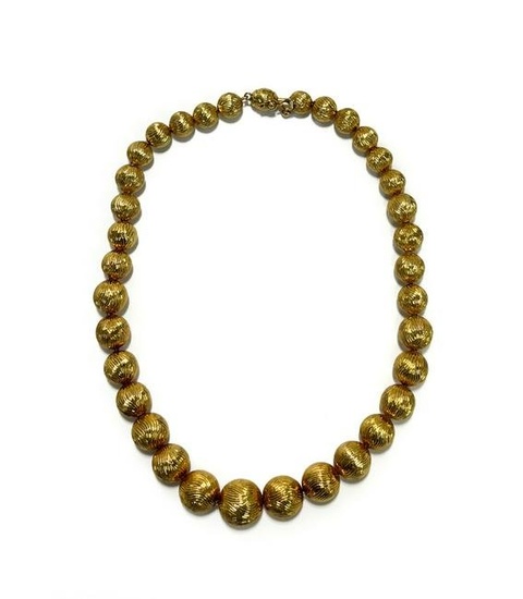 18k Tiffany & Co. Italian Gold Beaded Necklace
