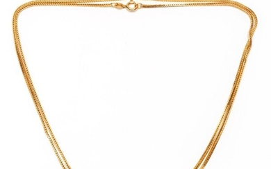 18krt. Golden foxtail necklace, net 10,2 gr., length...