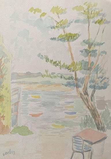 1940's Provence French Light Summer Landscape - Post Impressionist artist