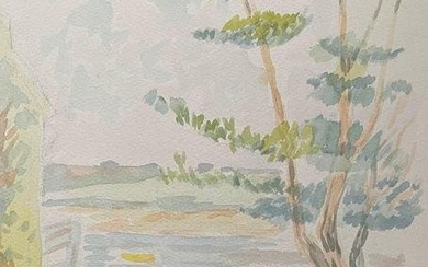 1940's Provence French Light Summer Landscape - Post Impressionist artist