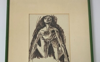 1952 Artist Signed Sketch of a Nude Figure
