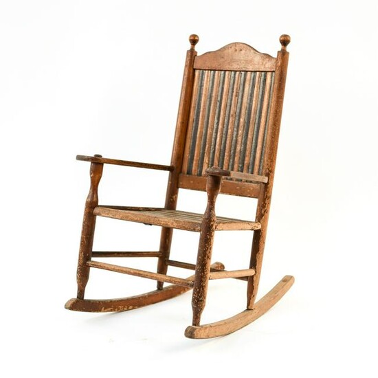 19TH C. PRIMITIVE CHILDS ROCKING CHAIR